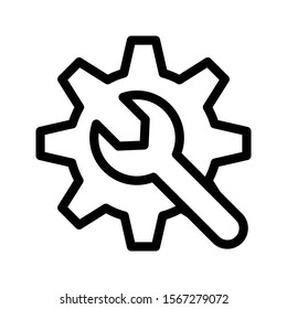 setting vector thin line icon 