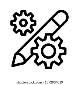 setting  vector thin line icon 