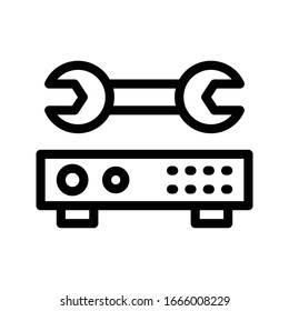 setting vector thin line icon 