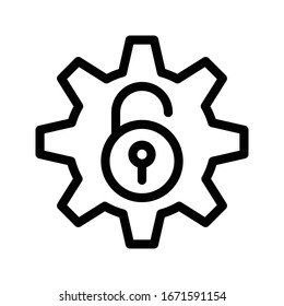 setting vector thin line icon 