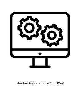 setting vector thin line icon 