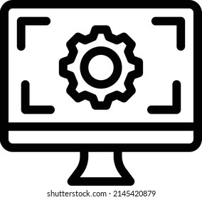 setting vector thin line icon