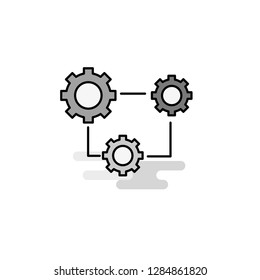 Setting  Web Icon. Flat Line Filled Gray Icon Vector