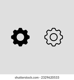 setting wheel fill and outline icon set isolated vector illustration