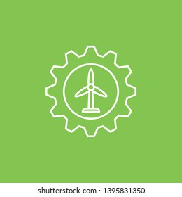 Setting, wind energy, battery icon - Vector. Simple element illustration from UI concept. Setting, wind energy, battery icon - Vector. Info-graphic concept vector illustration. on white background