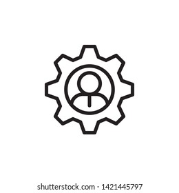 setting, worker icon. Simple thin line, outline vector of Project Management icons for UI and UX, website or mobile application