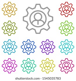 Setting, worker multi color icon. Simple thin line, outline vector of project management icons for ui and ux, website or mobile application