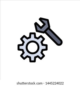 Setting, Wrench, Gear  Flat Color Icon. Vector icon banner Template