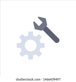 Setting, Wrench, Gear  Flat Color Icon. Vector icon banner Template. Vector Icon Template background
