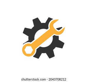 Setting and wrench icon. Maintenance icon vector