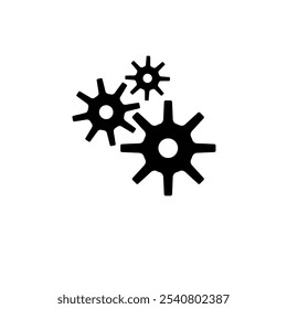 Settings with Additional Gears Solid Flat Vector Icon Isolated on White Background.