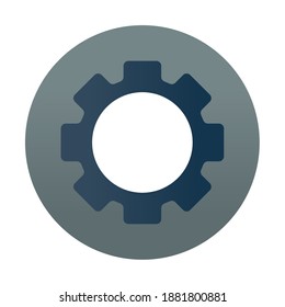 settings app inside a bubble with a one gear vector illustration design