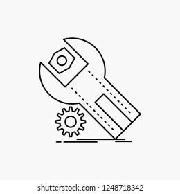 settings, App, installation, maintenance, service Line Icon. Vector isolated illustration