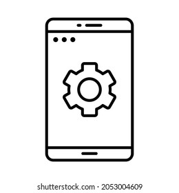 settings application line icon vector design, editable stroke line icon