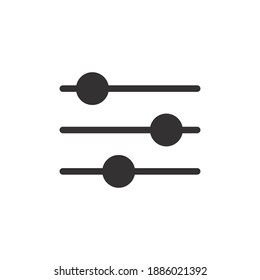 Settings bar glyph icon for web template and app. Vector illustration. design on white background. EPS 10