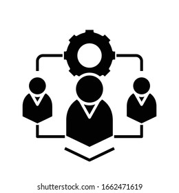 Settings black icon, concept illustration, vector flat symbol, glyph sign.