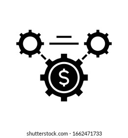 Settings black icon, concept illustration, vector flat symbol, glyph sign.