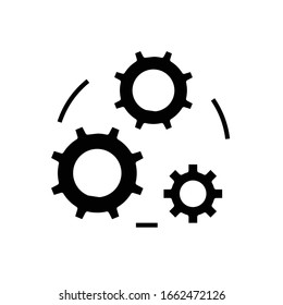 Settings black icon, concept illustration, vector flat symbol, glyph sign.