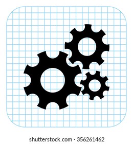 Settings - black  vector icon