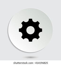 Settings - black vector icon  with shadow