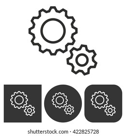 Settings   -  black and white icons. Vector illustration. 