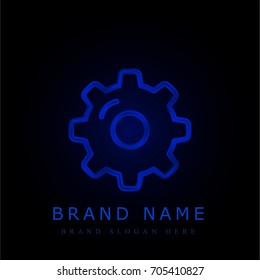 Settings blue chromium metallic logo