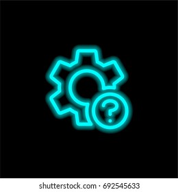 Settings blue glowing neon ui ux icon. Glowing sign logo vector