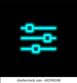 Settings blue glowing neon ui ux icon. Glowing sign logo vector