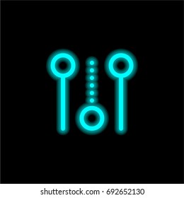 Settings blue glowing neon ui ux icon. Glowing sign logo vector