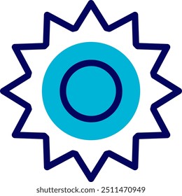 Settings Blue Mixed Vector Icon Design
