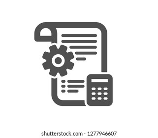 Settings blueprint icon. Engineering cogwheel tool sign. Cog gear symbol. Quality design element. Classic style icon. Vector