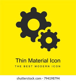 Settings bright yellow material minimal icon or logo design