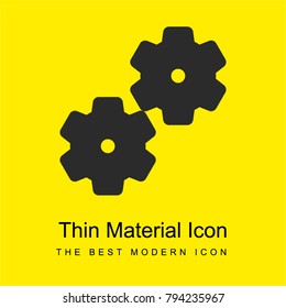 Settings bright yellow material minimal icon or logo design