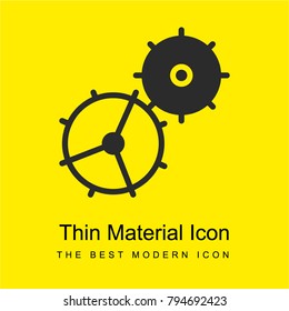 Settings bright yellow material minimal icon or logo design