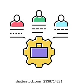 settings of business crowdsoursing color icon vector. settings of business crowdsoursing sign. isolated symbol illustration