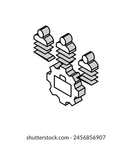 settings of business crowdsoursing isometric icon vector. settings of business crowdsoursing sign. isolated symbol illustration