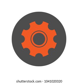 SETTINGS button. Cogwheel icon. Vector. 