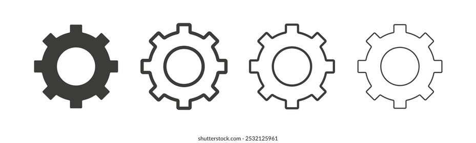 Einstellungen Schaltflächensymbol in Füllung und drei Strichgrößen
