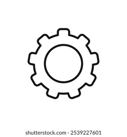 Settings button icon outline collection or set in black and white