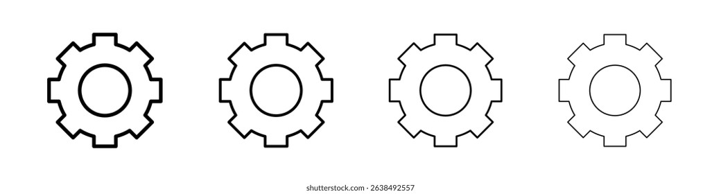 Settings button icon Outline sign symbol set