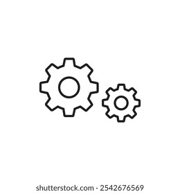Settings button icon Thin line art isolated