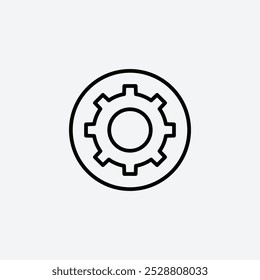 Settings button icon in tree different line stroke sizes.