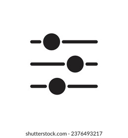 Settings button icon vector illustration. Slider bar on isolated background. Equalizer sign concept.