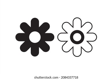 Settings button vector icon, white background