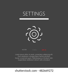 Settings button web icon flat design