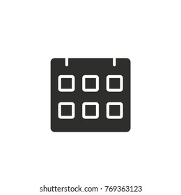 Settings calendar vector icon. Black illustration isolated on white background for graphic and web design.