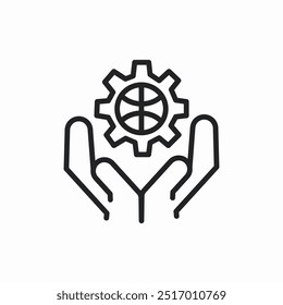 settings care hands icon sign vector