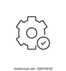 settings check editable stroke icon, icon vector 