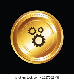 Settings Circular Vector Gold Web Icon Button