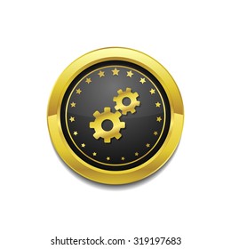 Settings Circular Vector Gold Web Icon Button